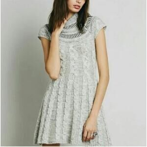 Free People Nordic Nights Cable Knit Sweater Dress Size Medium